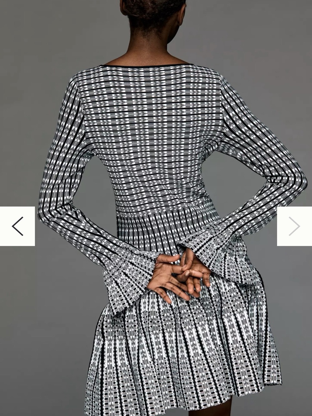 Anthropologie Black and White Patterned Mini Dress